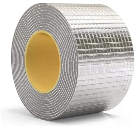 Super Waterproof Butyl Tape Aluminium Foil Tape, for Roof Leak, Surface Crack, Window Sill Gap, Pipe Rupture (5M)
