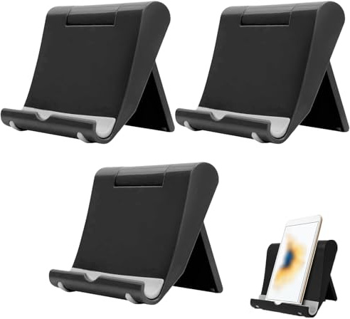 Libenxue 3 Pack Mobile Phone Stand Holder for Desk, Adjustable Tablet Stand Desktop Mobile Holder Compatible with iPhone 16 15 14 13 12 11 Pro Max Xs XR X Plus E-Reader Desktop Hold