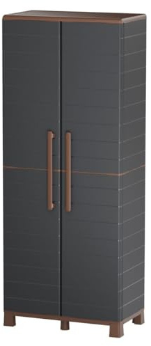 Art Plast - Armoire de Rangement (2 Portes, 3 étagères réglables, 70 x 39 x 165 cm), Couleur Grise