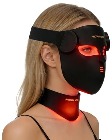 Aokitec 4D LED Light Therapy Face & Neck Mask with 7 Modes