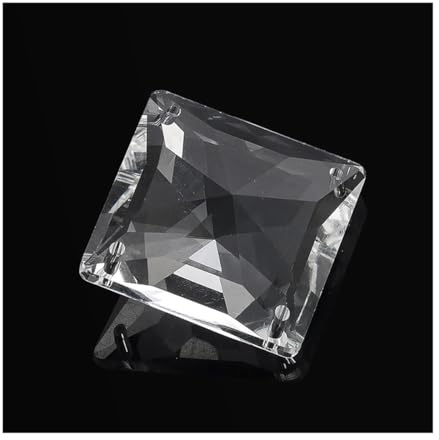 Chandelier Crystal Prisms Pendants 10pcs Clear 22mm Faceted Crystal Square Bead Prism 2/4 Holes Glass Chandelier Pendant(4 Holes)