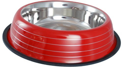 Buckingham Striped Dog Bowl Red (96oz)