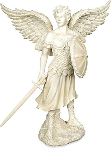 Angel Star Erzengel Michael Figur, Keramik Kunststoff Harz, Mehrfarbig, 26.5 x 19 x 31.5 cm