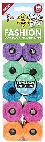 Bags on Board Dog Poop Pick-Up Bags, Fashion (Pack of 140)