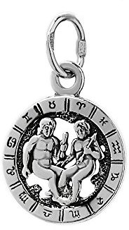 NKlaus 925 Sterlingsilber Kettenanhänger Horoskop Sternzeichen Zwillinge Zodiak 6319