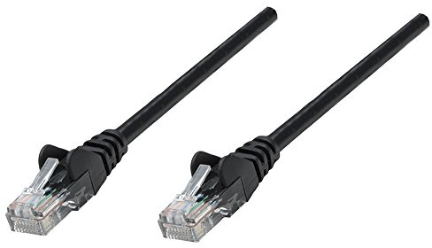 Intellinet Network Patch Cable, Cat6, 2m, Black, Copper, U/UTP, PVC, RJ45, Gold Plated Contacts, Snagless, Booted, Polybag