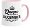 MoonWorks Queens Are Born in December Geburtstags Spruch Kaffee-Tasse rosa Unisize