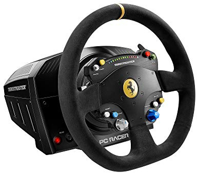 Thrustmaster TS-PC Racer Ferrari 488 Challenge Edition Racing Wheel - PC | 9:10 scale Alcantara Ferrari replica wheel with 40W brushless force feedback, 15 RPM LEDs, and Turbo Power supply