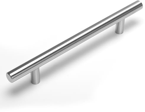 goldenwarm 1 Stück Schrank Schublade Türgriff Stangengriff LS201BSS128 Bohrlochabstand 128mm Hohle Edelstahl Küchenschrank Möbelgriffe Kleiderschrank Zieht Griffe