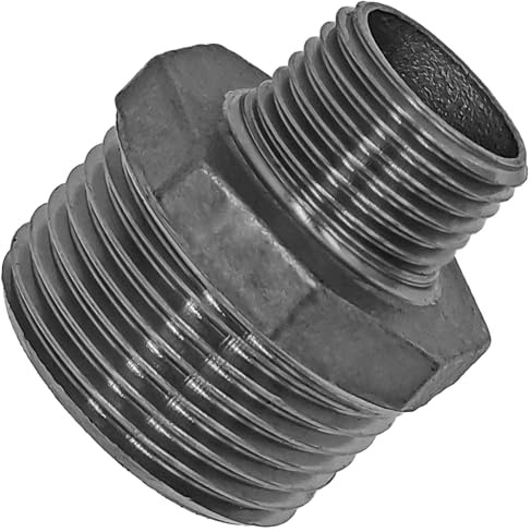 MegaHaustechnik Reduziernippel, 1/2“ x 1/8“AG, Gewindefitting Edelstahl | Trinkwasser geeignet, Außengewinde reduziert, Rohr, rostfrei INOX Reduzierung Stück Reduktion