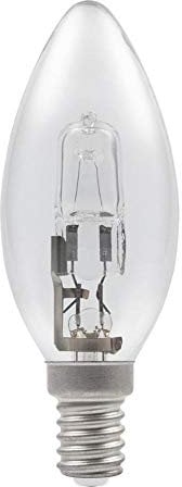 Heathfield Eco Halogen 18W Small Screw SES Clear Halogen Candle Lamp Bulb - Pack of 10