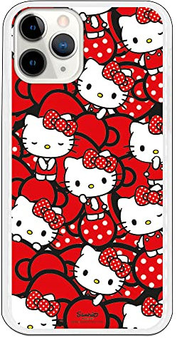 Personalaizer Schutzhülle für iPhone 11 Pro - Hello Kitty, rote Schleifen und Tupfen