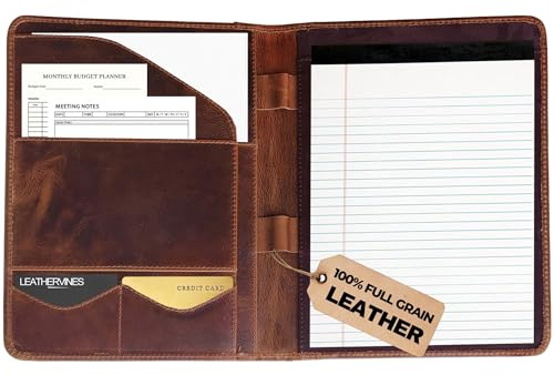 Genuine Leather Business Laptop Portfolio Organizer Case for Surface Book 2 /MacBook Pro 13 inch, MacBook Laptop Folio Case with Organizer Pocket, Professional Organizer for Men & Women Padfolio