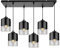 Light-Home Rome Lampenschirm Hängelampe Hängeleuchte - Deckenlampe Industrial für Wohnzimmer Schlafzimmer und Esszimmer - Pendelleuchte Glas mit Metall - 6-Flammig - Schwarz