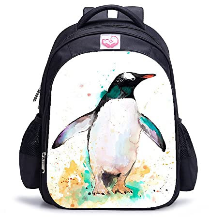 Waniyin Mode Schultasche Pinguin Erwachsene Rucksack Schulreise großer Rucksack Teenager Mode Schultasche (41x28x12 cm/16 Zoll) 3D gedruckter Rucksack