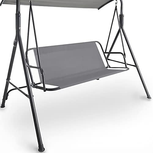 Coverify Replacement Swing Seat Cover, Durable 600D Oxford Fabric Garden Outdoor Swing Seat Cover, Universal Fit for 2&3-seater Swing Chair 138x48x48cm Grey