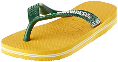 Havaianas Brasil Logo (Mini Me) Unisex Kids FlipFlop Pop Yellow 2/2.5 UK