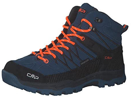 CMP - Kids Rigel Mid Trekking Shoe Wp, Unisex, Dusty Blue-Flash Orange, 39