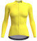Wulibike Damen Radtrikot,Fahrradtrikot Damen Langarm Atmungsaktiv Rennrad Trikot Damen mit 3 Rückentaschen Gelb S