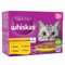 WHISKAS Repas pour Chat Senior - 48 Sachets Fraîcheur (Lot de 4 Packs variétés 12x85g) - Festins à la Volaille - Pâtée en Sauce – Nourriture Humide Complète pour une Bonne Vitalité