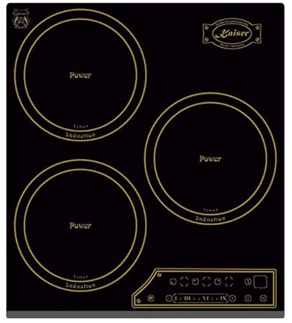 Kaiser Art Deco 45cm Induction Hob | Black Cooktop With 3 Cooking Zones