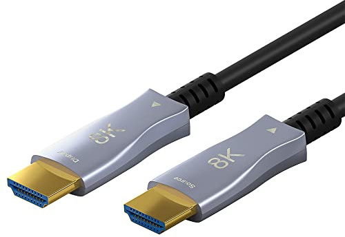 goobay 49884 Optisches High Speed HDMI Kabel mit Ethernet (AOC) / Glasfaserkabel/Hochgeschwindigkeitskabel für 8K @ 60Hz / 4K @ 120Hz / Kompatibel mit PS5 Xbox PC TV / 20m