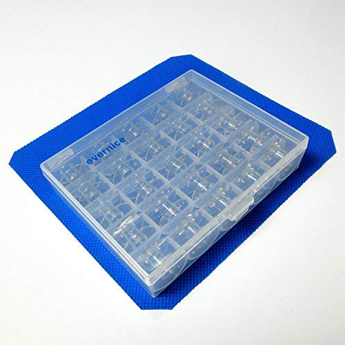 25 Kunststoffspulen mit Box für PFAFF 1020 Hobby, Ambition 1.0, Passport 2.0 3.0