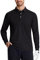 TACVASEN Mens Long Sleeve Polo Shirts Running T Shirts Lightweight Hiking T Shirt Quick Dry Sport Tops Black,L