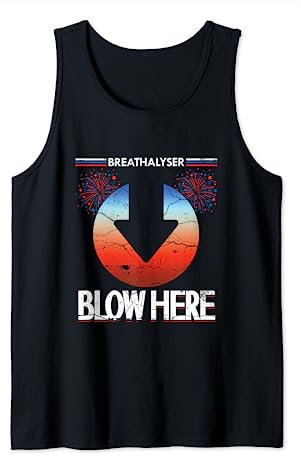 Lustiger Alkoholtester Schlag hier | Humor für Erwachsene Tank Top