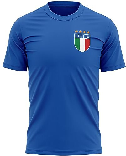 Printbox Originals Italienisches Abzeichen Herren T-Shirt, Italia Shirts für Männer, Italien Fußball Geschenke, Königlich (Royal), XL