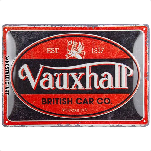 Nostalgic-Art Retro Blechschild, 20 x 30 cm, Vauxhall – Vintage Oval – Geschenk-Idee für Vauxhall-Zubehör Fans, Original Lizenzprodukt (OLP), aus Metall, Vintage Design, Blechschilder Sprüche