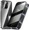 Astter Privacy Case for iPhone 15 Pro Magnetic Phone Case,Anti Spy screen Protector+Lens Protector 360 Degree Magnetic Adsorption Metal Bumper for iPhone 15 Pro Anti-Peeping Cover-Black