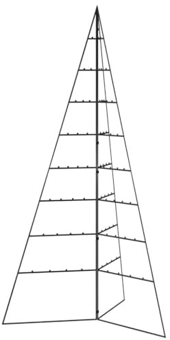 vidaXL Metall Weihnachtsbaum für Dekorationen, Christbaum mit 8 Ebenen, Platzsparend DIY Dekoration, Weihnachtsschmuck Weihnachtsdeko, Schwarz 180cm