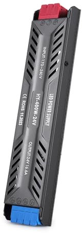 BRIMETI Trafo 220 V 24 V LED Trafo 400 W DC Konverter LED Driver Ultra Slim 16,6 A Adapter Netzteil 220 V AC auf 24 V Stromversorgung Niederspannung LED Trafo konstante Spannung