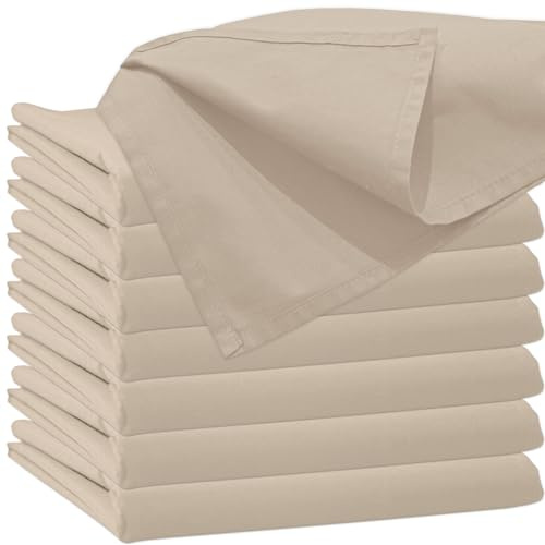 Glatte Bettlaken 200x220 cm ohne Gummizug Beige Uni Baumwolle | Einfache Klassische Hotel Betttuch ohne Spanngummi - Hotel Laken Haushaltstuch Baumwollstoff Waschbar