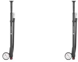 Bomba de aire portátil de alta presión para bicicleta con manómetro para horquilla y trasera, color negro A, 33 cm