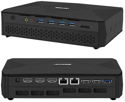 MNBOXCONET Mini Gaming PC RTX 3060 Core i7 12700H (14C20T, up to 4.7GHz) Windows 11 Pro Desktop Computer, DDR5 32GB RAM 512GB NVMe SSD, Dual i226V 2.5GbE LAN, SD Card Slot, WiFi6, BT5.2