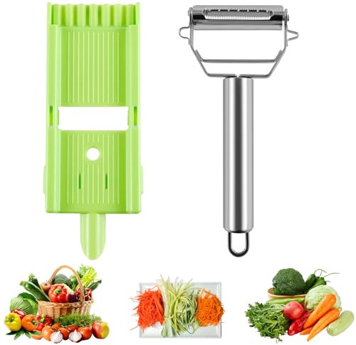 Keyohome Zestio Peeler, Multi Potato Peeler, 2 in 1 Multifunctional Fruit Peeler, Non-Slip Multi Peeler Set Zestio Tool Vegetable Cutter Kitchen Veggie Slicer for Carrot Potato Melon(Green 1)