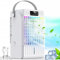 Guong Air Conditioner, 4-In-1 Portable Evaporative Air Cooler, Air Cooling Fan and Humidifier, 1500ml Large Water Tank, 7 Colors LED Light, Timer Fan Cooler for Home Office