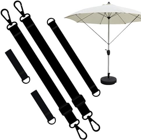 Fixation Parasol, Réglables Sangle Fixation pour Parasol Brise-Vent avec Crochets Grand Corde Fixe De Boucle Coupe-Vent De Parasol Extérieur en Porte-à-Faux Anti-Balancement