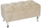 LORDLY Sitzbank mit Stauraum Verona CR 81x42cm - Beige Velourstof, Sitztruhe, Aufbewahrungsbox, Polsterbank mit Samtbezug für Wohnzimmer, Schlafzimmer, Diele