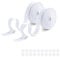 2 Rollen 10m Elastisch Gummiband Nähen, Knopfloch Gummiband Breit, Hosengummi Gummizugband Gesamt 20m, Breites Gummiband 20mm mit 20 Knöpfe, Polyester Elastisches Band für Gürtel Hosenkordel (White)
