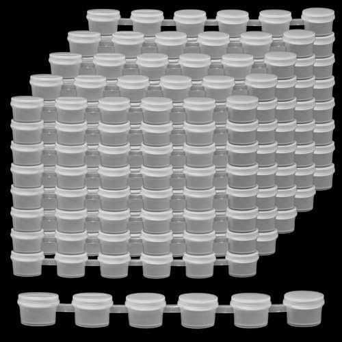 Bofanze 240 Pièces 40 Bandes Mini Pots de Peinture Vide Pot Bandes de Peinture Vides Bandes Pot Peinture Vide Mini pots de Peinture avec Couvercles Mini stockage transparent peinture pour l'art