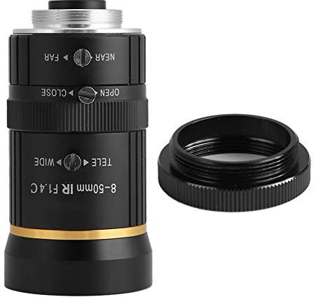 Natudeco 5MP 8–50 mm Camcorder-Objektivlänge, HD, manuelles Objektiv, C-Mount, professionelles Camcorder-Objektiv für Überwachungskameras