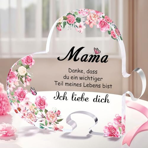 Zdovivot Geschenke für Mama, Herzförmiges Acryl Puzzle Heimat Dekoration Geschenke, Housewarming, Geburtstagsgeschenk, Weihnachtsgeschenke für Mama, Beste Mama Geschenk