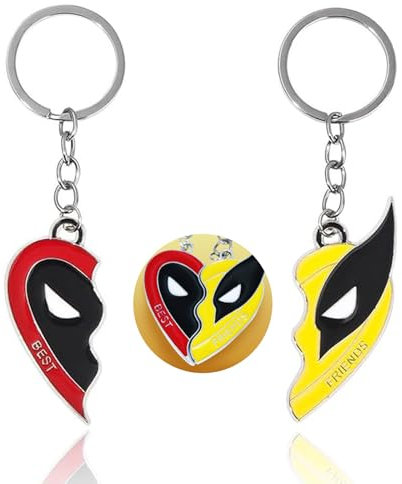 suzmei Best Friend Keyring - Cute Bff Keychain for, |2 Superhero Styles Love BFF Jewelry Gift for Men Women Boys Girls keychain Cute Keychain keychain accessories Bag charm Handbag accessories