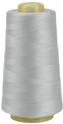 FOGAWA 1 Rollen Nähgarn Polyester Nähgarn Nähmaschinengarn, 40s/2, 3000 yards, Garnspule Overlockgarn für Näharbeiten, Quilten, Patchwork, Kleidung(Hellgrau 3021)