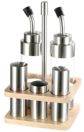 Juego de recipiente de vinagre de acero inoxidable | Coctelera para condimentos | Coctelera de sal y pimienta | Botellas de aceite para cocina | Juego dispensador para aciugar | accesorios de mesa