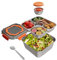 OCPO Kitchen Lunchbox Erwachsene, 2200ml Bento Boxen Edelstahl, Salatbox to go, Groß Brotdose Edelstahl Lunchbox mit Gabel, Auslaufsicher Bento Box für Schule Arbeit Picknick (Orange)