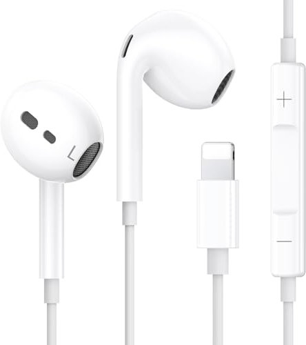 iPhone Kopfhörer mit Kabel, In-Ear Kopfhörer [MFi-Zertifiziert], Kabelkopfhörer mit Mikrofon und HiFi Stereo Ohrhörer für iPhone 14/13/12/11 Plus Pro Max/XR/XS/X/SE/8/7/Plus/iPad Unterstützt alle iOS